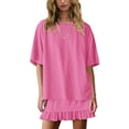 thumbnail image 1 of Conjunto de falda de dos piezas Panadila, traje casual de playa para mujer, color rosa, 1 of 4