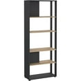 thumbnail image 4 of Tvilum Sign Tall Matte Grey/Jackson Hickory 5 Shelf Bookcase Room Divider, 4 of 12