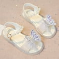 thumbnail image 6 of LIIPEE Girls Sandals Summer Fashion Cute Butterfly Open Toe Non- Soft Sole Shoes Kids Stylish Party Princess Sandal,White,3 Years, 6 of 6