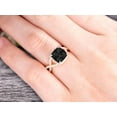 thumbnail image 6 of Staggering Looking 2.05 Carat Cushion Cut Black Diamond Moissanite Engagement Ring 10k Rose Gold Halo Wedding Ring Anniversary Promise Surprisingly Ring, 6 of 9