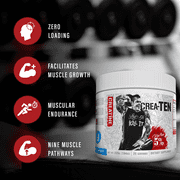 5% Nutrition CreaTEN Flavored Creatine Powder Supplement for Muscle Gain Max Power Strength Endurance and Recovery (Blueberry Lemonade)