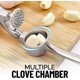 thumbnail image 4 of Garlic Press - Includes Silicone Garlic Peeler & Cleaning Brush-3 Piece-sturdy Easy To Clean Garlic Crusher (silver), 4 of 5