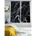 thumbnail image 3 of Abstract Art Sheer Curtains 63 Inches Long 2 Panels Dark Black Marble Texture Modern Simple Light Filtering Semi Sheer Window Curtains Drapes for Bedroom Living Room 52"x63", 3 of 7