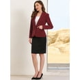 thumbnail image 4 of DARING DIVA Women's Casual Long Sleeve One Button Pockets Suit Jacket XS Wine Red, 4 of 6