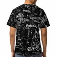 thumbnail image 6 of LAOLIUSN Men's Black White Graffiti T-Shirt, Abstract Streetwear Graphic Tee, Short Sleeve All Over Print Shirt, S-4XL, 6 of 7