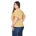 thumbnail image 3 of Blusa con moño al frente Roman Fashion /Tallas Extras, 1874 (Cafe) cafe 38, 3 of 5