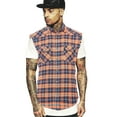 thumbnail image 2 of Men's Casual Flannel Plaid Shirt Sleeveless Cotton Plus Size Vest Black&Orange XL, 2 of 5