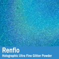 thumbnail image 3 of Renfio Holográfico Ultra Fino Brillo en Polvo Resina Metálica Brillo 2.11 Oz (60g) Copos de PET Lentejuelas para Manualidades 1/128"" Copos de Chips Epoxi con Brillo Fino para Vasos Slime - Azul Láser, 3 of 4