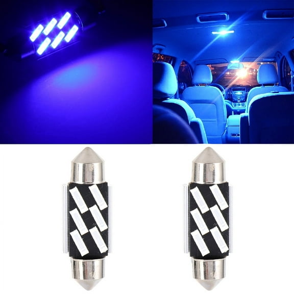 SCITOO 6418 LED Bulb 2x36mm Festoon LED Blue 6000K Super Bright:6-7020-SMD ets, 6411 LED Bulb, C5W Bulb, DE3423 Bulb, 6413 DE3425 LED Bulb Fit for Interior Dome Map Trunk Light