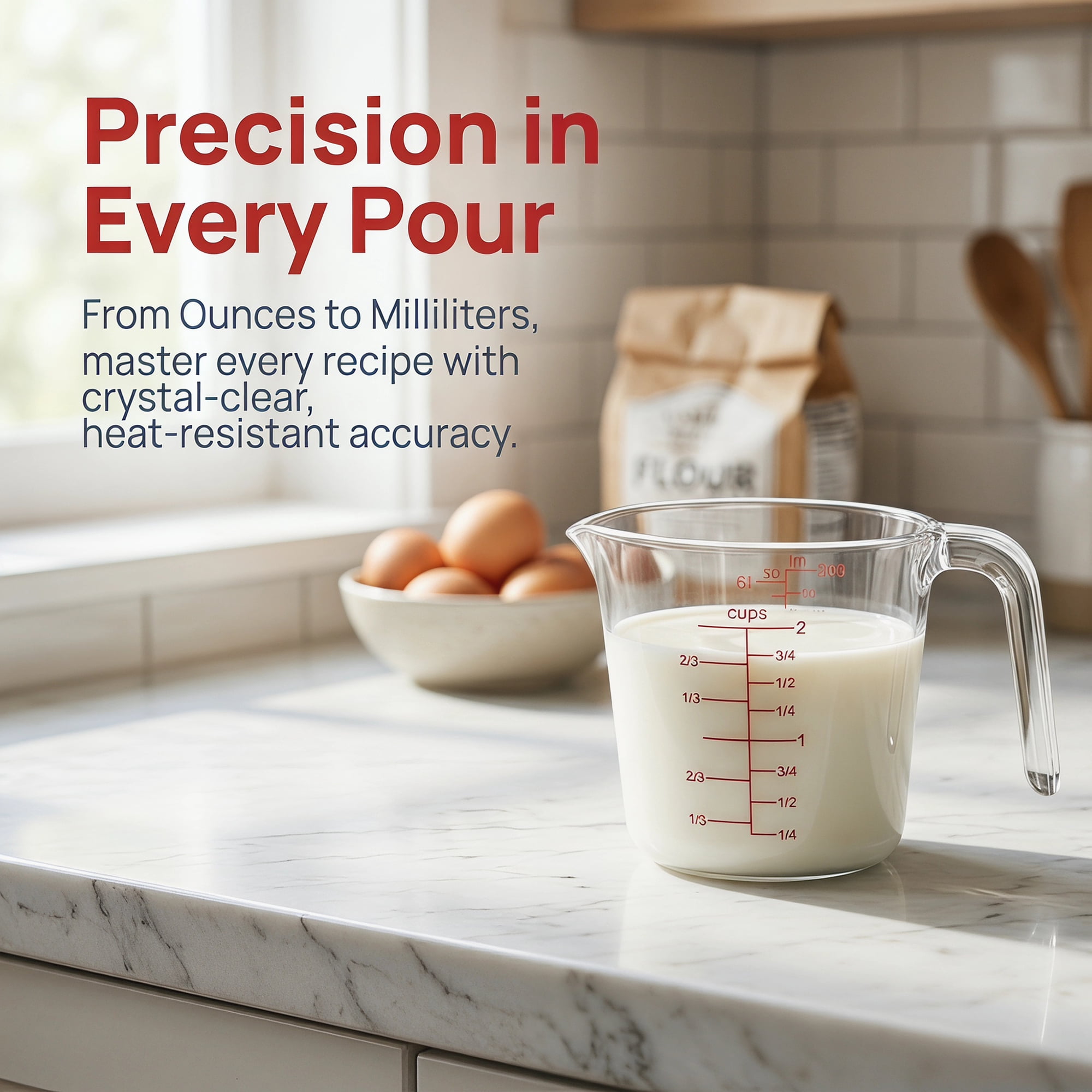 Unique Bargains PS Material Measuring Cup for Measuring and Pouring Clear 500ml