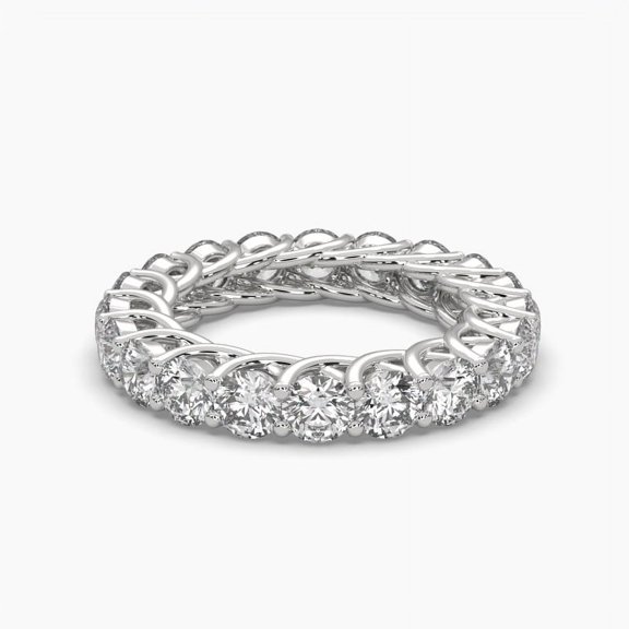 18k Round Cut Moissanite Trellis Eternity Ring