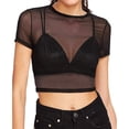 thumbnail image 2 of Women's Tops, Tees & Blouses Short Sleeve Seamless Arm Shaper Mesh Womens Spring Summer Shirts, 2 of 4