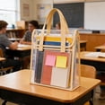 thumbnail image 6 of Toycle Transparent PVC Tote Bag Large Capacity School Handbag Double-Layer Suitable For Students To Carry s(Yellow,Plastic), 6 of 8
