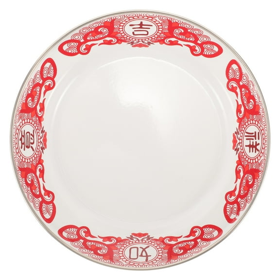 FRCOLOR Enamelware Dinner Plate Unbreakable Enamelware Dinner Serving Platter Tray