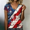 thumbnail image 2 of DHFJKG V Neck T Shirt Women Short Sleeve Independence Day US National Flag Tees 250 Years Anniversary USA Shirts, 2 of 5