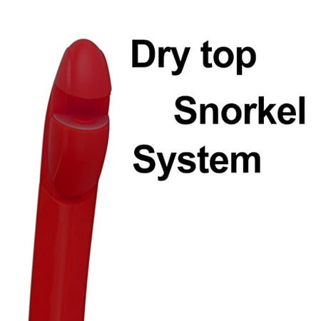 Dry Snorkel - Snorkeling With Purge Valve for Easy Snorkel Clearing - for Swimming, Scuba Diving, Snorkeling - Red