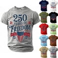 thumbnail image 3 of Mens Shirts Casual 250th Anniversary USA 250 Years of Freedom Short Sleeve Tops, 3 of 3