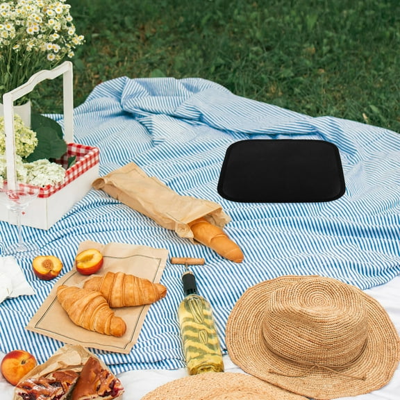 FUTUREORYY Outdoor Fireplace Rug Waterproof BBQ Grill Mat Black Glass Fiber Silicone 1Pcs