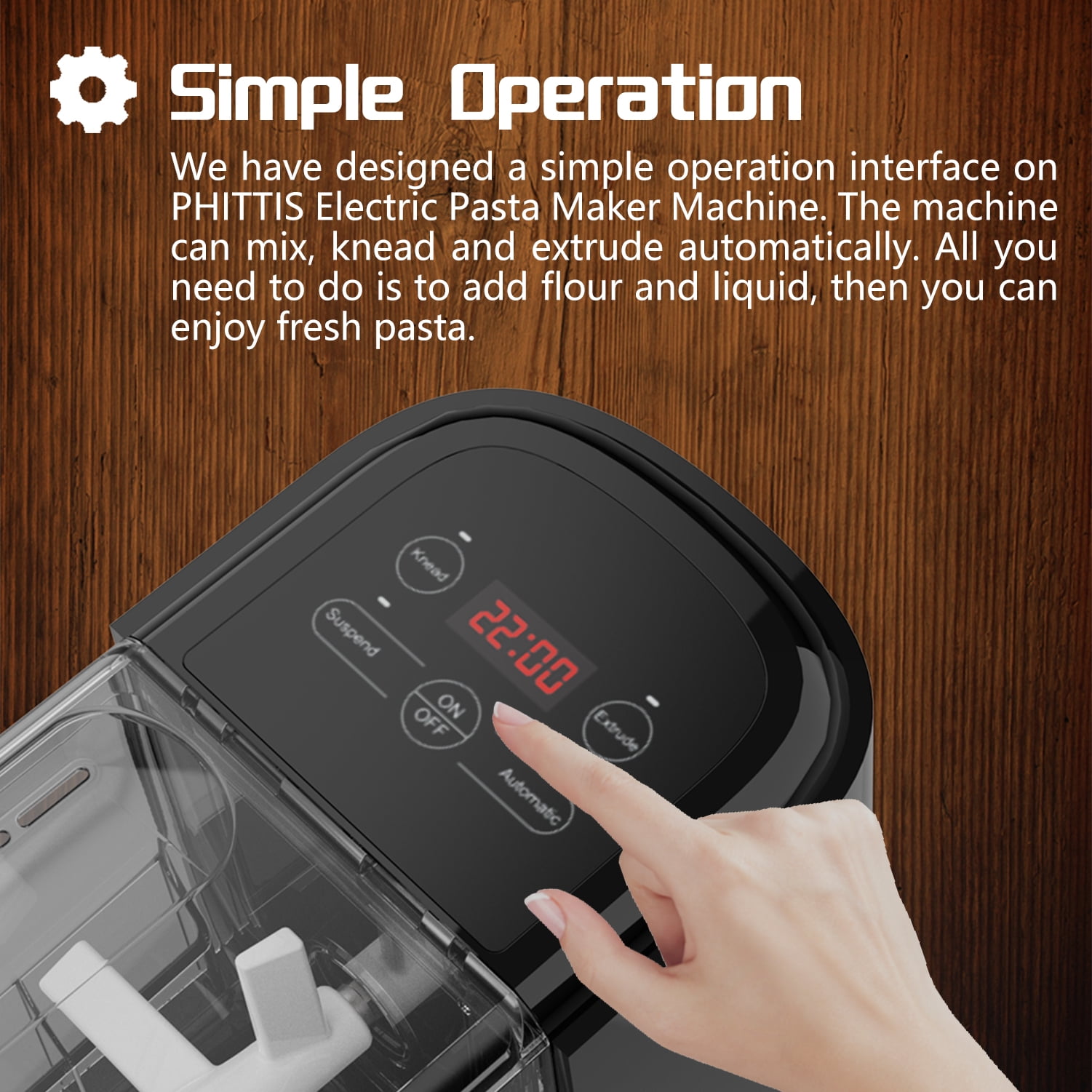 PHITTIS Professional Automatic Pasta Makers, Dishwasher Safe