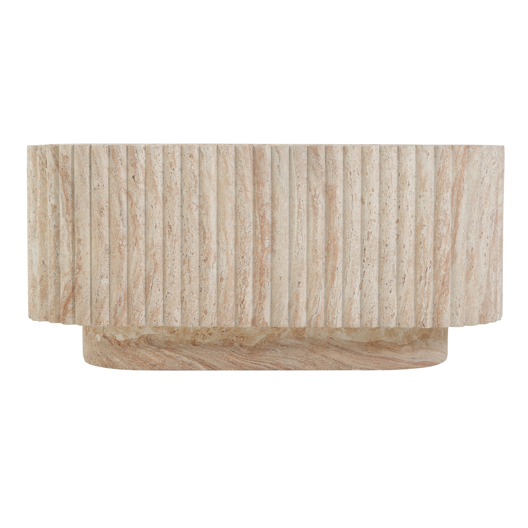 Christopher Knight Home 32" Modern Outdoor Patio MGO Faux Marble Square Coffee Table, Travertine
