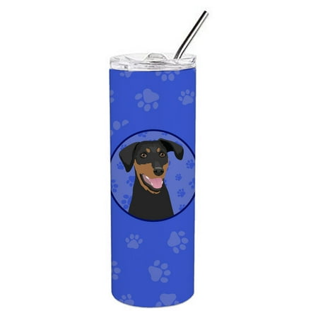 

Caroline s Treasures WDK1042TBL20 Doberman Pinscher Black and Rust Natural Ears Design1 Stainless Steel 20 oz Skinny