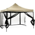 thumbnail image 6 of 10x12 Mosquito Netting for Gazebo Canopy, Universal Replacement Mosquito Netting 4-Door Zipper Black 4-Panel Sidewall Curtain (Net Only), 6 of 8