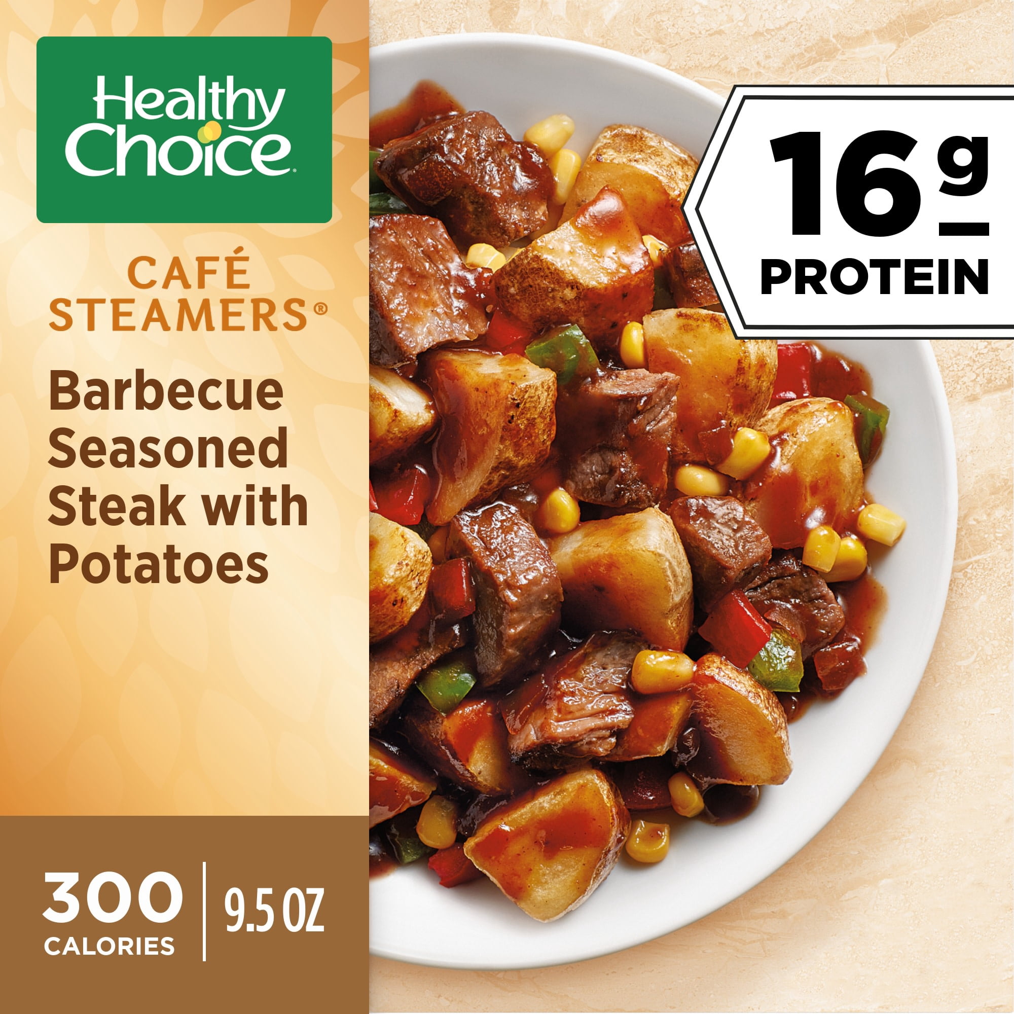 Healthy Choice Cafe Steamers Barbecue Seasoned Steak with Red Potatoes, Frozen Meal, 9.5 oz. Bowl