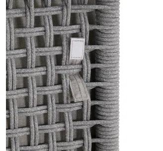 Spruce & Spring Modern Woven Rope Patio Dining Armchair Equipped With Cushion 4 Pieces For Outdoor Space Grey Woven Rope Fabric
