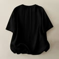 thumbnail image 4 of Bosfbaoi Linen Shirts for Women Summer Crew Neck Casual Tops Soild Color Short Sleeve Blouse, 4 of 8