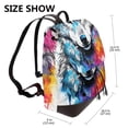 thumbnail image 2 of Fotbe Cool Colorful Wolf Mochila Bolso con Estampado para Mujer, Mochila Antirrobo de Nylon Impermeable, Bolsa Ligera de Hombro, 2 of 4