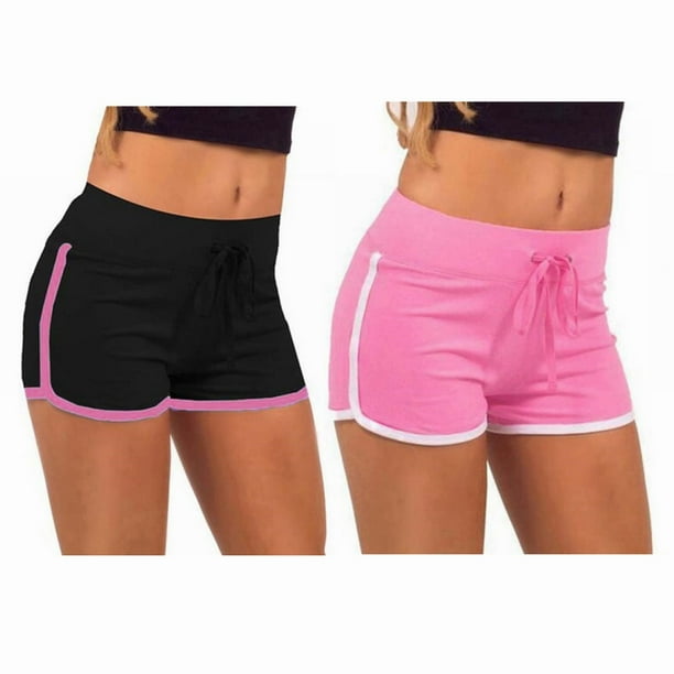 Alvage 2 Pack Cotton Sport Shorts Yoga Dance Short Pants Summer Athletic Shorts Women Gym