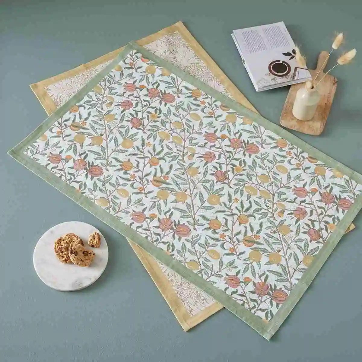 Morris & Co x Spode Fruits & Marigold Set of 2 Tea Towels Cotton 18" x 29"