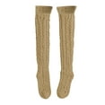 thumbnail image 4 of Bibifish Womens Socks Elegant Knit Over The Knee Stockings Warm Winter Stacked Socks For Casual Comfort Daily Wear Soft Lapel Cable Knit Stockings, 4 of 4