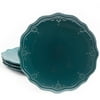 The Pioneer Woman Farmhouse Lace 4-Piece Dinner Plate Set, Ocean Teal