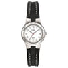 Ladies Black Leather Strap Watch
