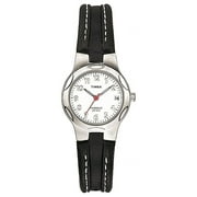 Ladies Black Leather Strap Watch
