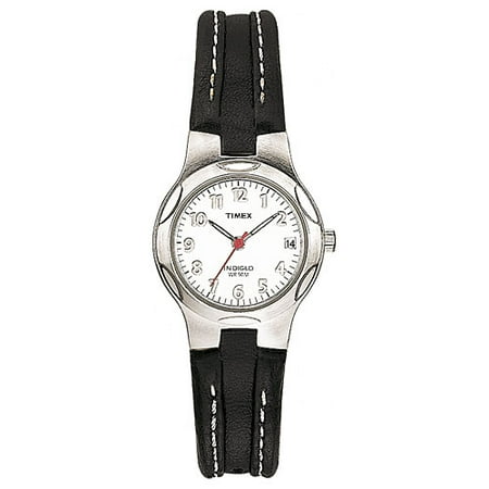 Ladies Black Leather Strap Watch
