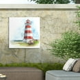thumbnail image 4 of Naomi Mccavitt 'Watercolor Lighthouse I' Outdoor Canvas 18x18, 4 of 5