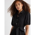 thumbnail image 3 of Free Assembly Women’s Midi Shirtdress with Puff Sleeves, Sizes XS-XXL, 3 of 5