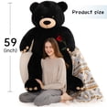 thumbnail image 2 of MorisMos Giant Teddy Bear Stuffed Animal 5Ft, 59'' Big Black Teddy Bear for Baby Shower Party Decoration, Large Black Stuffed Animal Gift for Kid Gir, 2 of 8