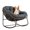 gray, variant on HONEY HOME Outdoor Papasan Rocking Chair, Oversized Indoor Rocking Chair with Cushion, Rattan Wicker Egg Chairs with Steel Frame, Porch Rocker Chairs Furniture for Garden Lawn Bedroom Living Room