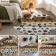 thumbnail image 5 of Round Rugs 4Ft, Cute Dog Claws Round Area Rug Washable Indoor Throw Carpet, Farmhouse Brown Grey Wooden Puppy Pawprints Soft Non Slip Circle Rug for Kitchen Nursery Room Home Decor Aesthetic, 5 of 8