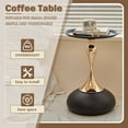 thumbnail image 3 of golytefs Black Round Coffee Table Large Capacity Low Side Table Metal Base Corner Table, 3 of 9