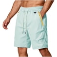 thumbnail image 2 of Aimik Athletic Shorts for Men Drawstring Waist Solid Color Mens Shorts with Zip Pockets Summer Quick Dry Fitness Shorts for Gym, 2 of 6