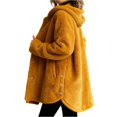 thumbnail image 2 of Plus Size Coat Plus Size Coats Bed Jackets for Women Fuzzy Fleece Jacket for Women Lightweight Cozy Button Hooded Shirts Womens Winter Coats Causal Plus Size Bed Jackets, Ginger-M, 2 of 7