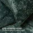 thumbnail image 4 of EVERGRACE Luxury Velvet Quilt Queen Size, Ultra Soft Wave Crushed Velvet Bedding Set, Lightweight Quilted Comforter Set for All Season, Oversized Bedspread Coverlet with 2 Shams, Dark Green, 4 of 8