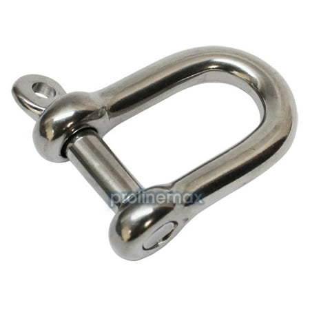 5 PC 1/4'' Chain D type Rigging Bow Shackle Anchor for Boat Stainless Steel