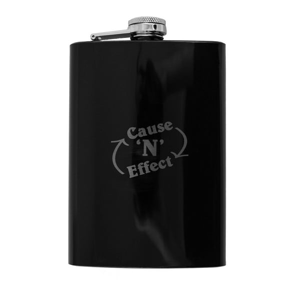 8oz BLACK Cause N Effect Flask L1