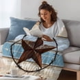 thumbnail image 3 of Country Star Blue Throw Blanket, Flannel Fleece Blanket with Striped Design for Couch, Farmhouse Western Texas Star Barn Soft Breathable All Season Plush Blankets for Sofa Office Travel 40"x50", 3 of 9