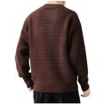 thumbnail image 3 of JUUYY Men's Crewneck Pullover Sweater Waffle Textured Long Sleeve Knitted Winter Warm Trendy Sweaters Coffee XXXL, 3 of 3